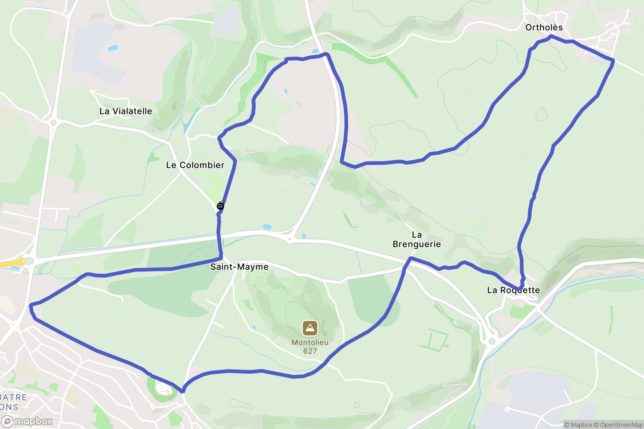Onet-le-Château : carte du parcours de randonnée - France