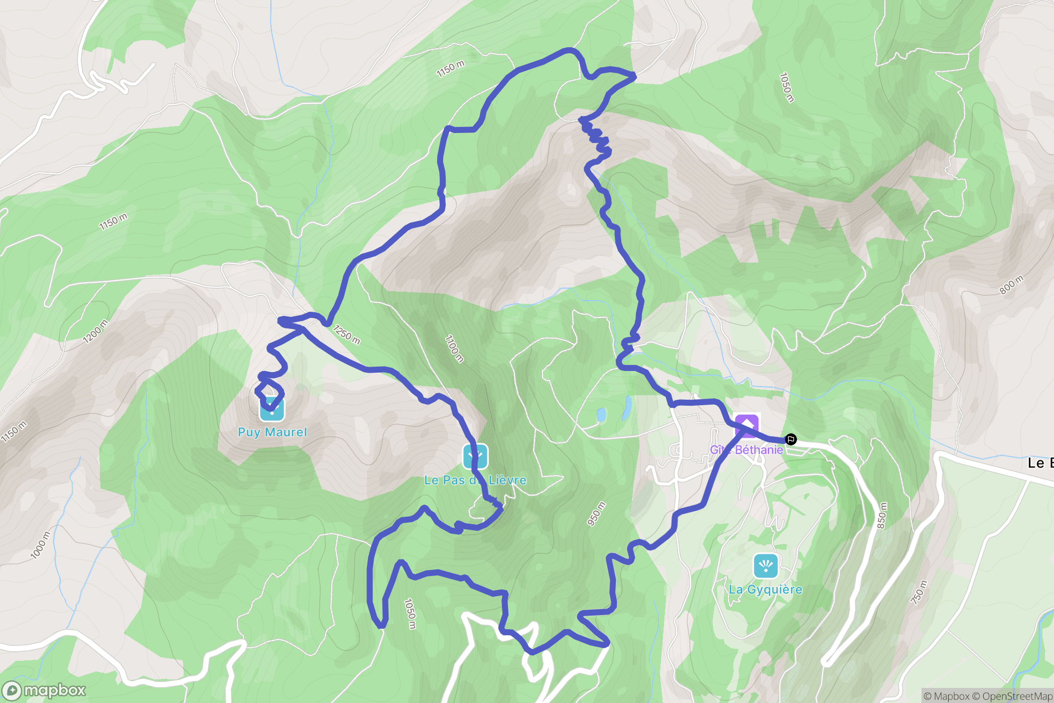 Saint-Étienne-le-Laus : carte du parcours de randonnée - France