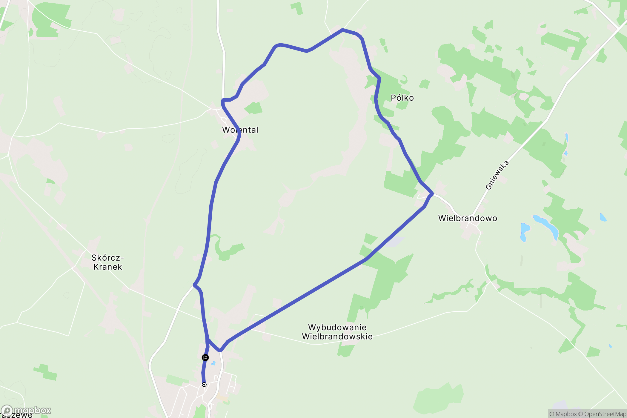 Skórcz: mapa trasy - Poland