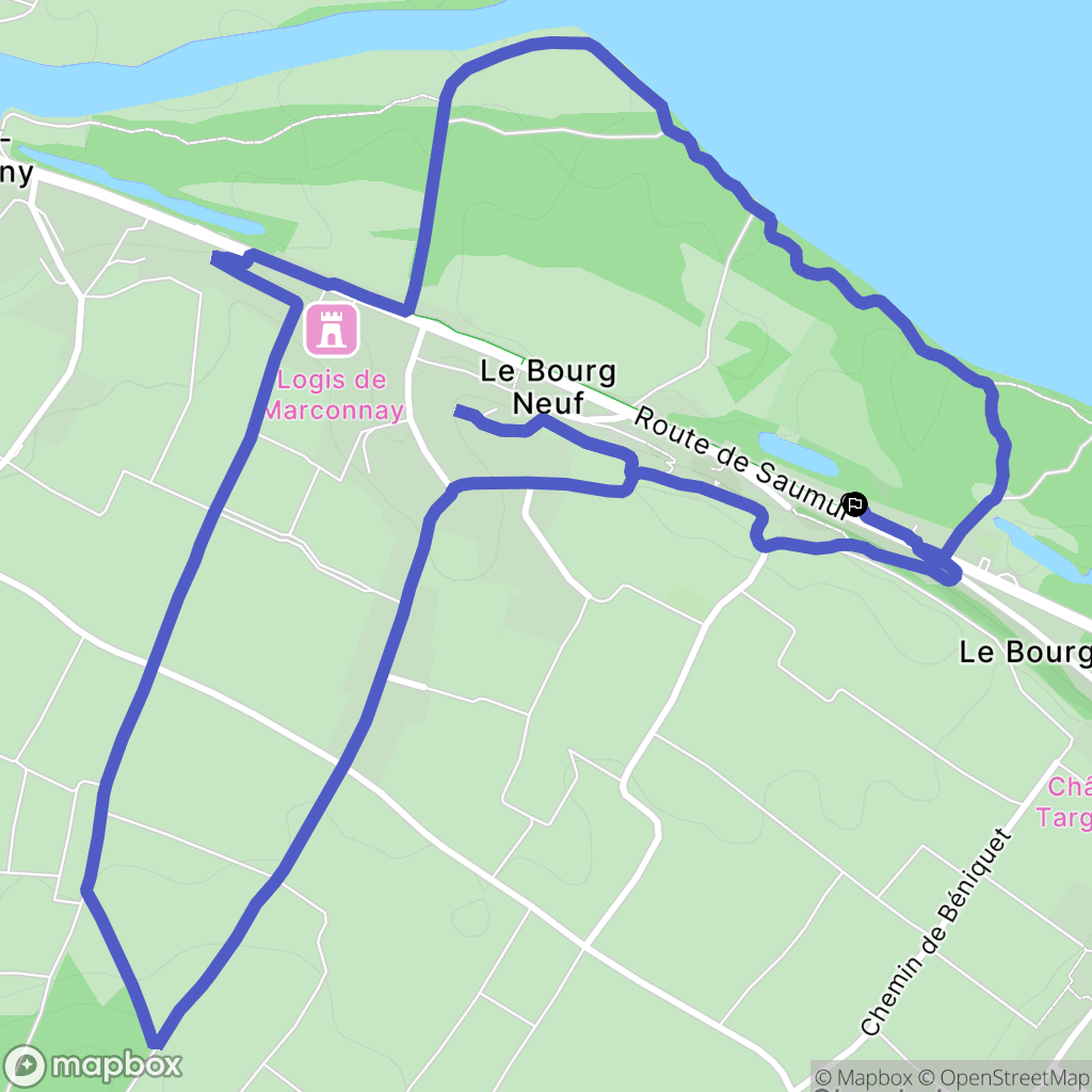 Parnay : carte du parcours de randonnée - France
