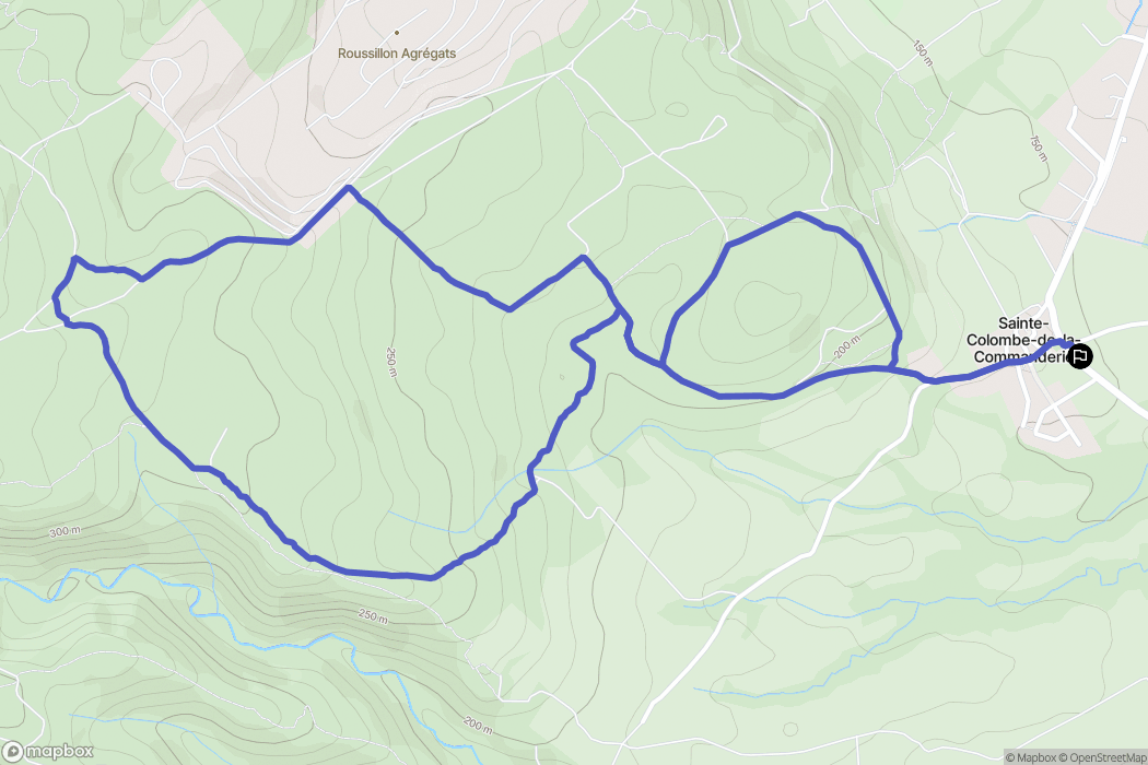 Sainte-Colombe-de-la-Commanderie : carte du parcours de randonnée - France