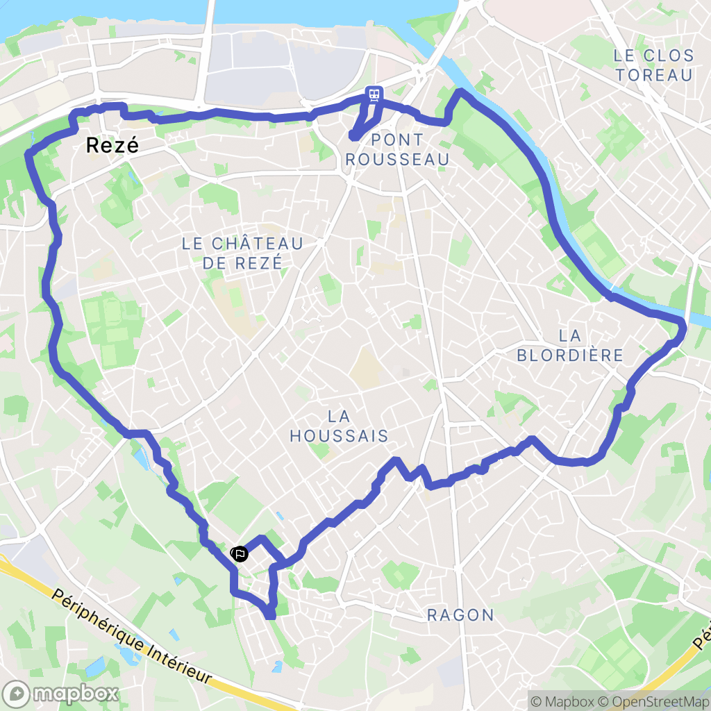 Rezé : carte du parcours de randonnée - France