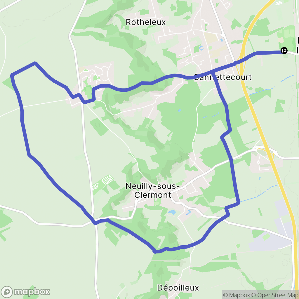 Breuil-le-Vert : carte du parcours de randonnée - France