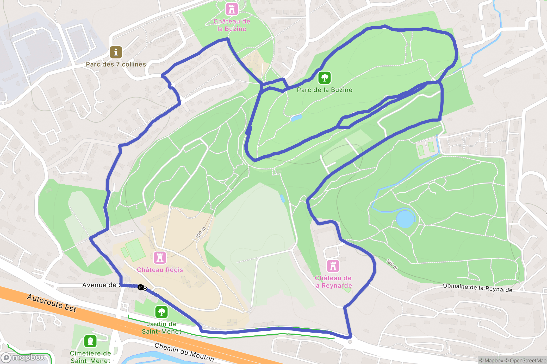 Marseille : carte du parcours de randonnée - France