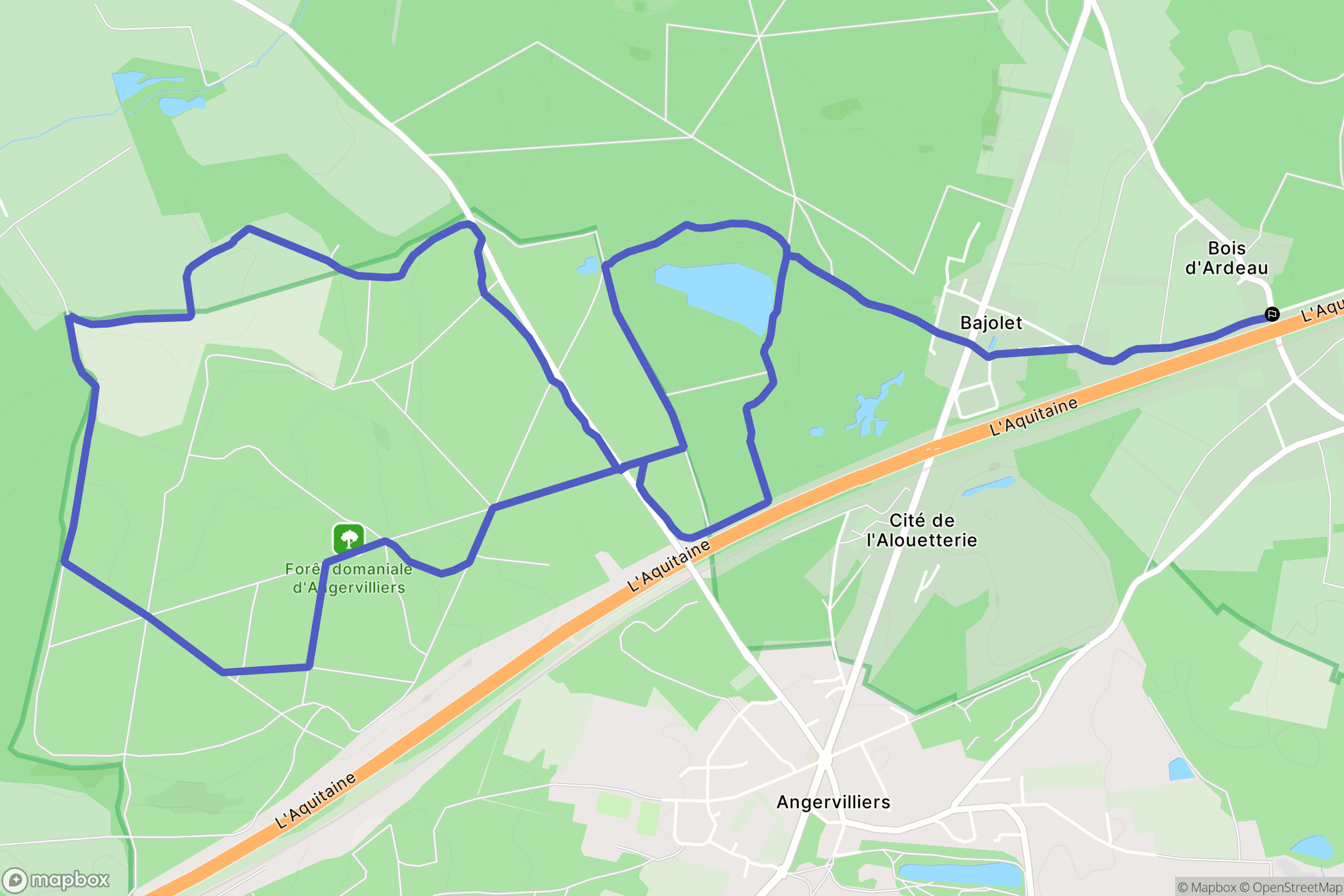 Forges-les-Bains : carte du parcours de randonnée - France