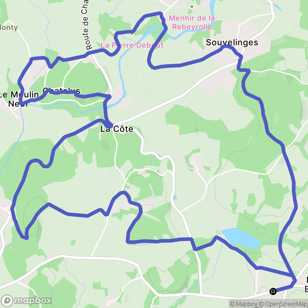 Chamborand : carte du parcours de randonnée - France