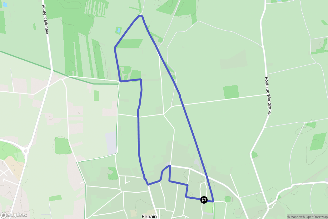 Fenain : carte du parcours de randonnée - France