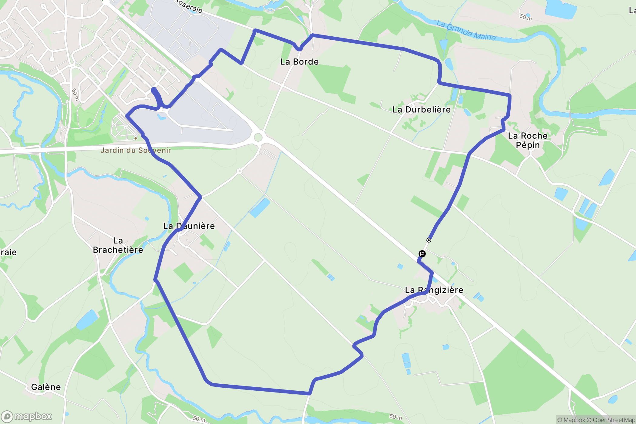 Montaigu-Vendée : carte du parcours de randonnée - France