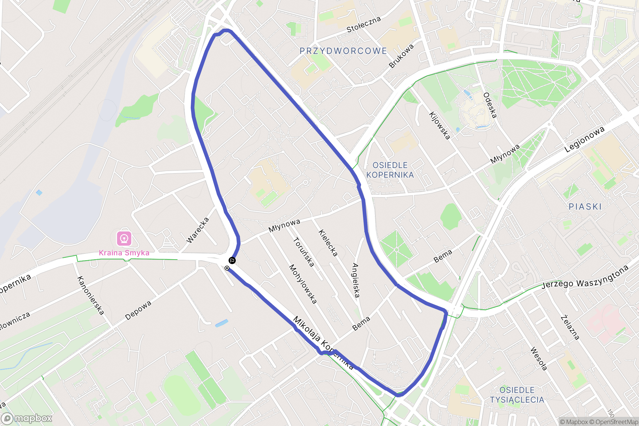 Białystok: mapa trasy - Poland