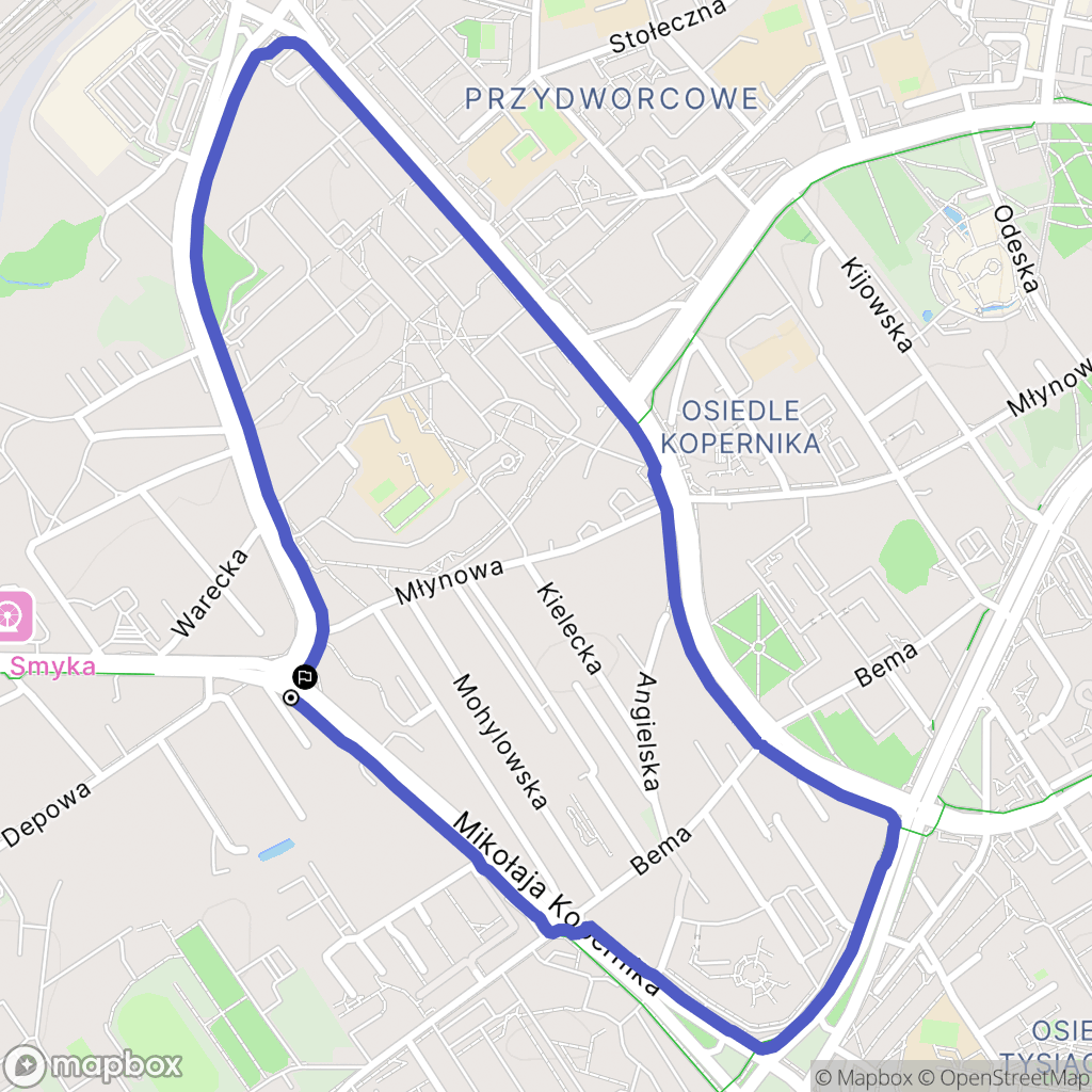 Białystok: mapa trasy - Poland