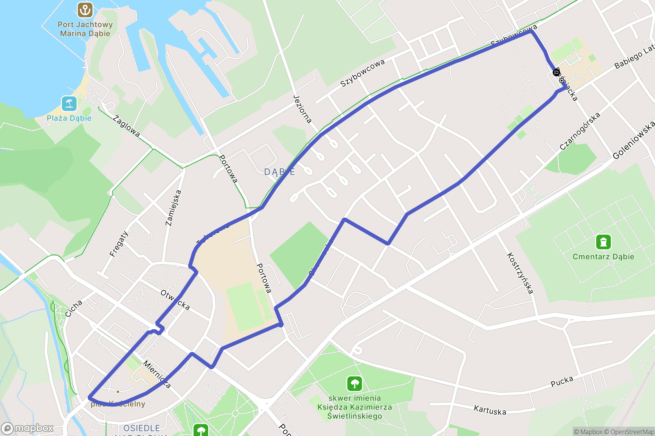 Szczecin: mapa trasy - Poland
