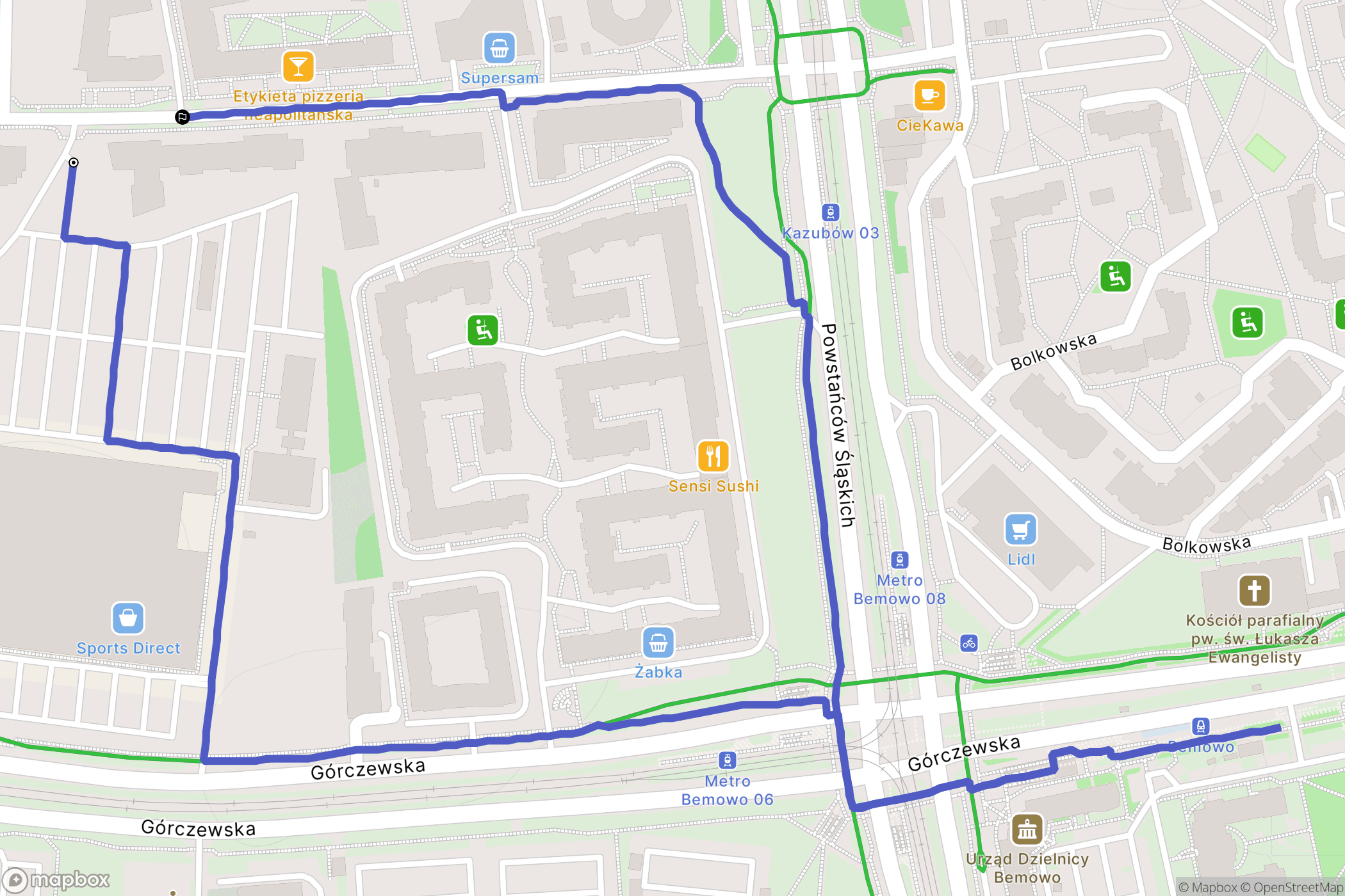 Warszawa: mapa trasy - Poland