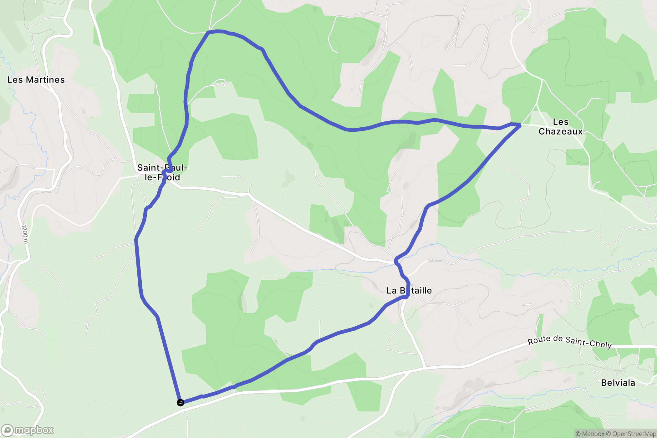 Grandrieu : carte du parcours de randonnée - France