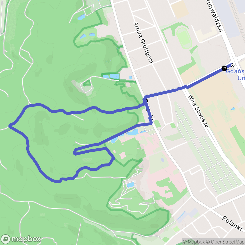 Gdańsk: mapa trasy - Poland