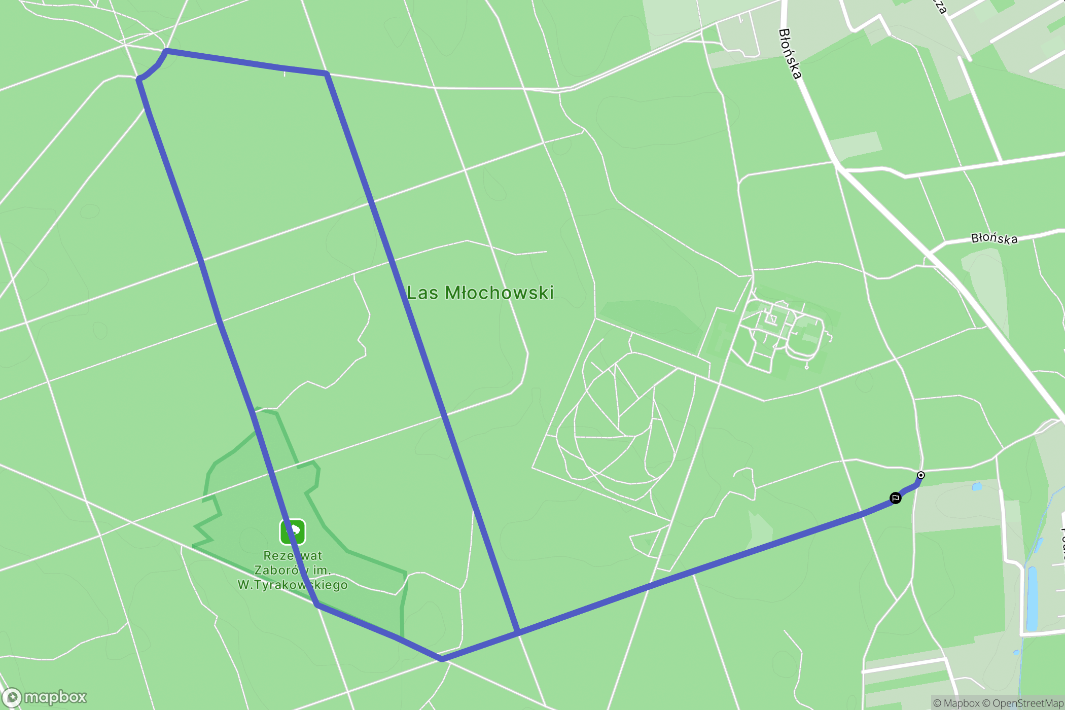 Nadarzyn: mapa trasy - Poland