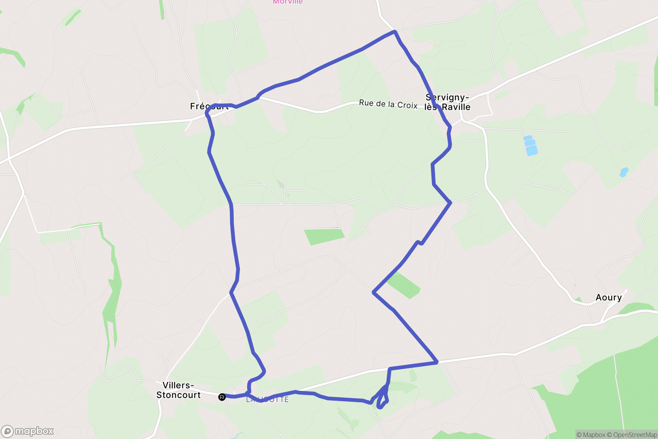 Villers-Stoncourt : carte du parcours de randonnée - France