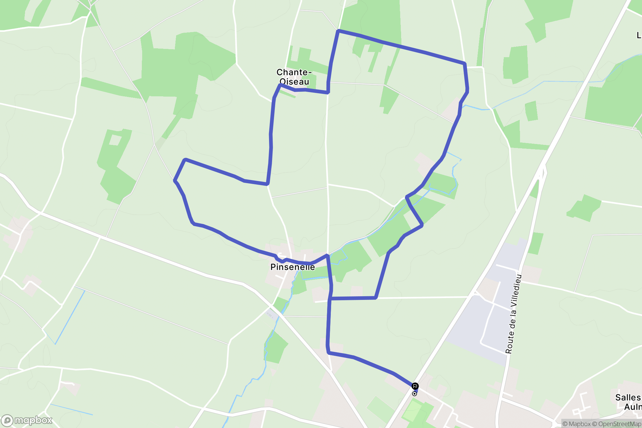 Aulnay : carte du parcours de randonnée - France