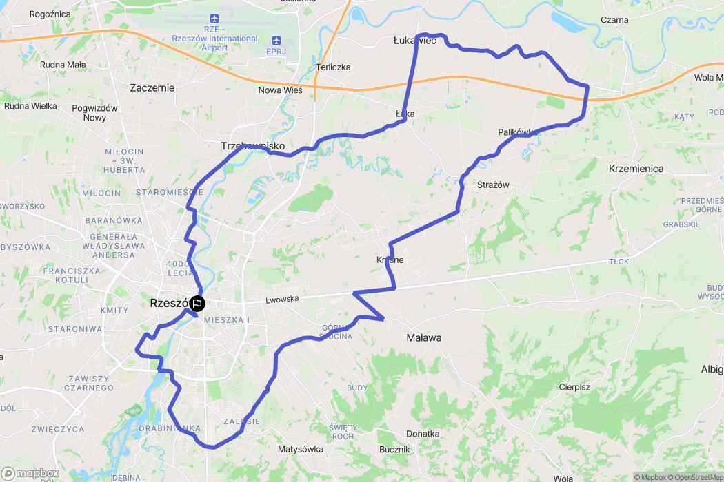 Rzeszów: mapa trasy - Poland
