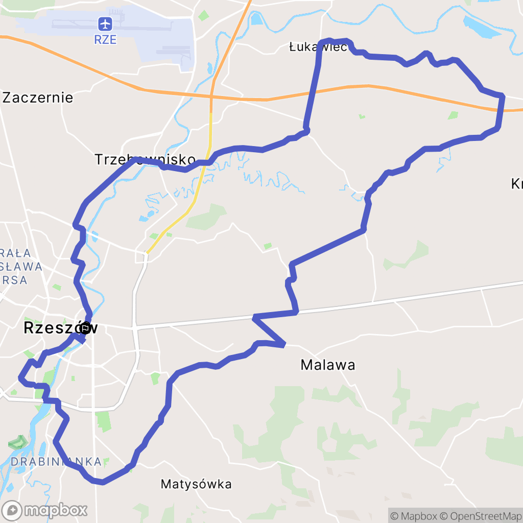 Rzeszów: mapa trasy - Poland
