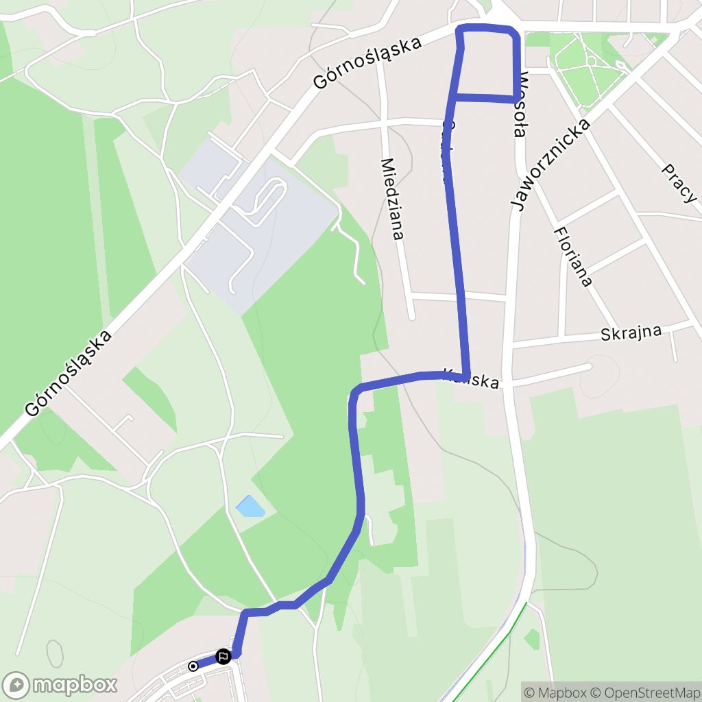 Jaworzno: mapa trasy - Poland