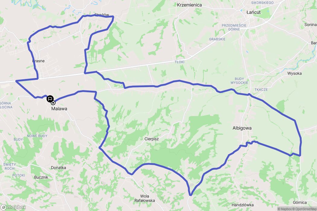 Malawa: mapa trasy - Poland