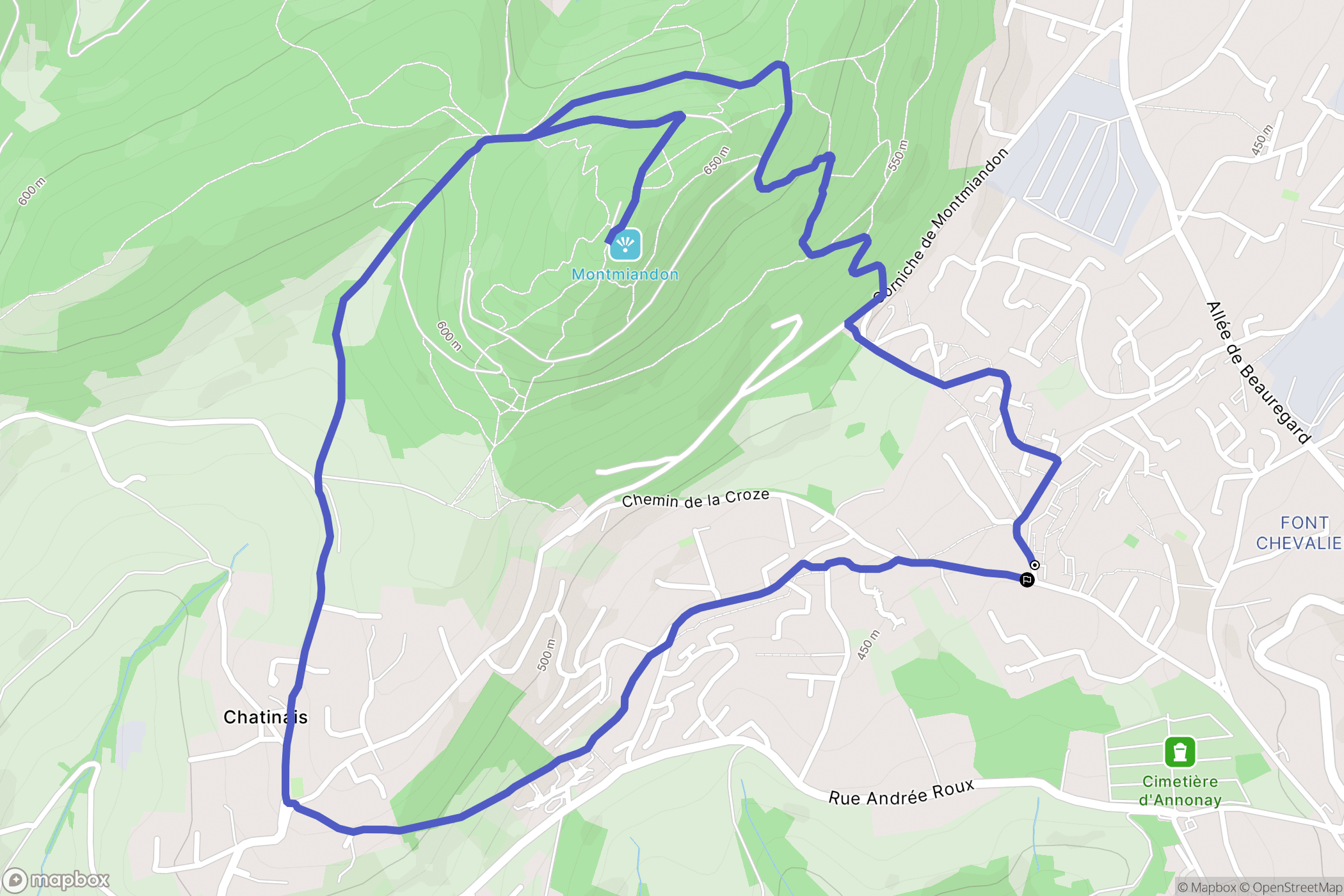 Annonay : carte du parcours de randonnée - France