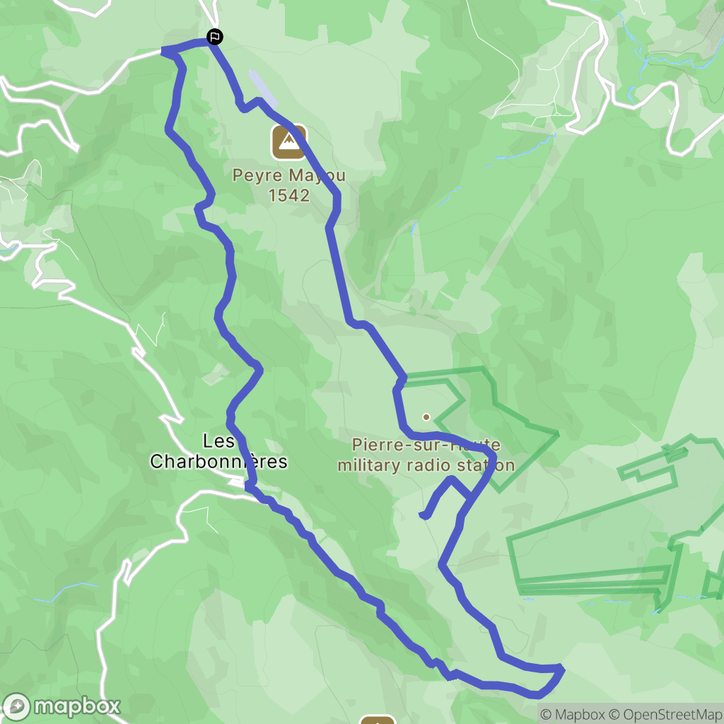 Saint-Pierre-la-Bourlhonne : carte du parcours de randonnée - France