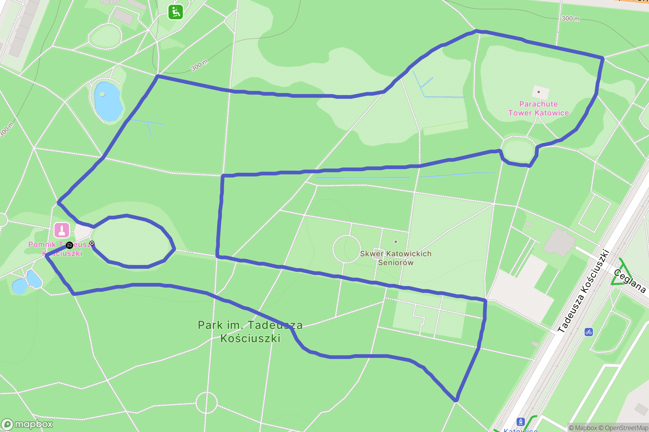 Katowice: mapa trasy - Poland