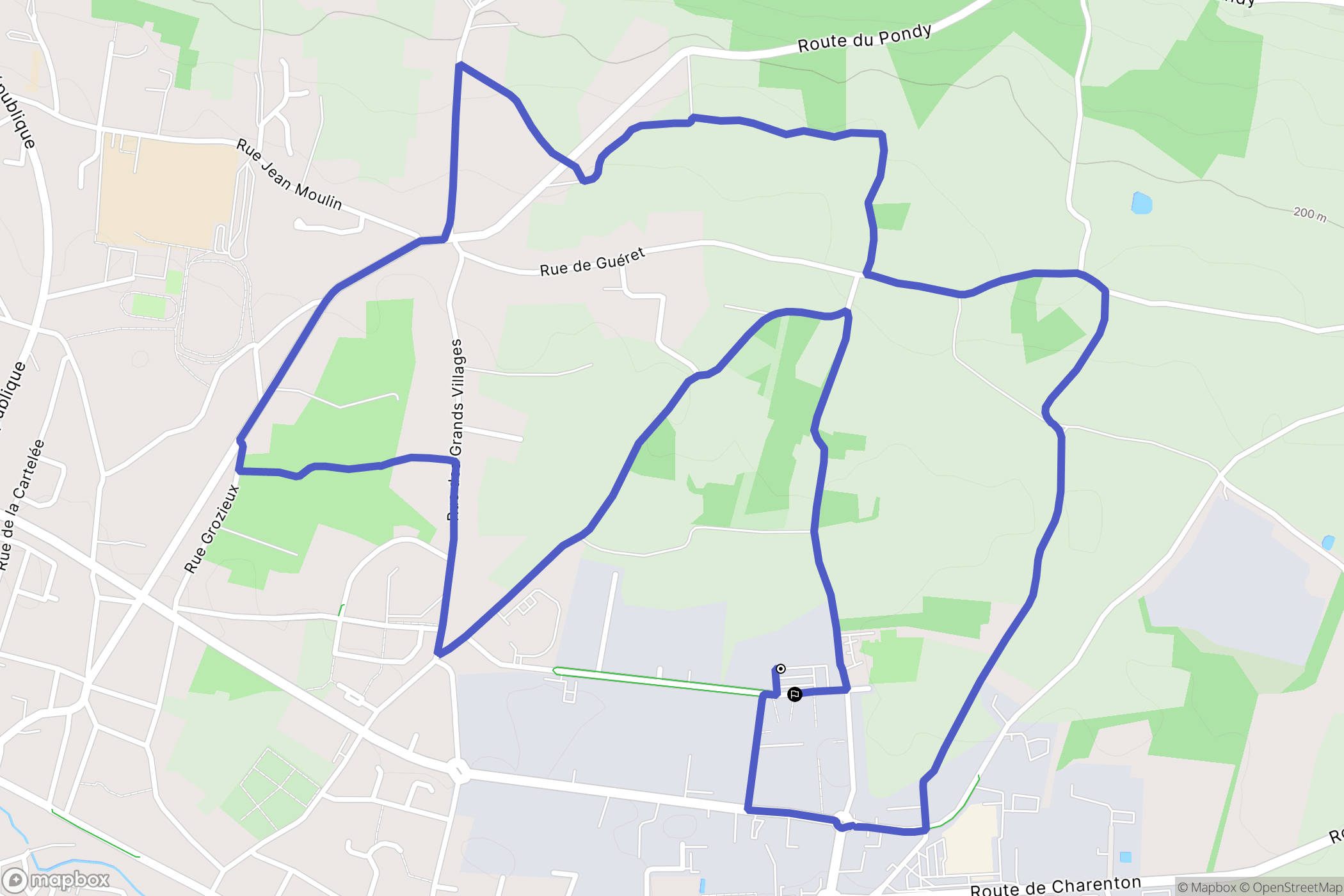 Saint-Amand-Montrond : carte du parcours de randonnée - France
