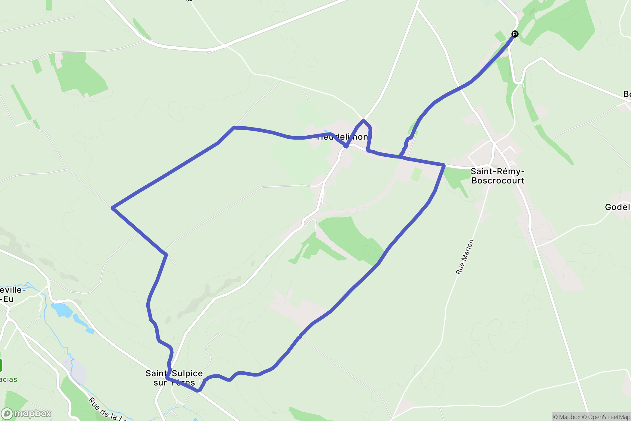Saint-Rémy-Boscrocourt : carte du parcours de randonnée - France