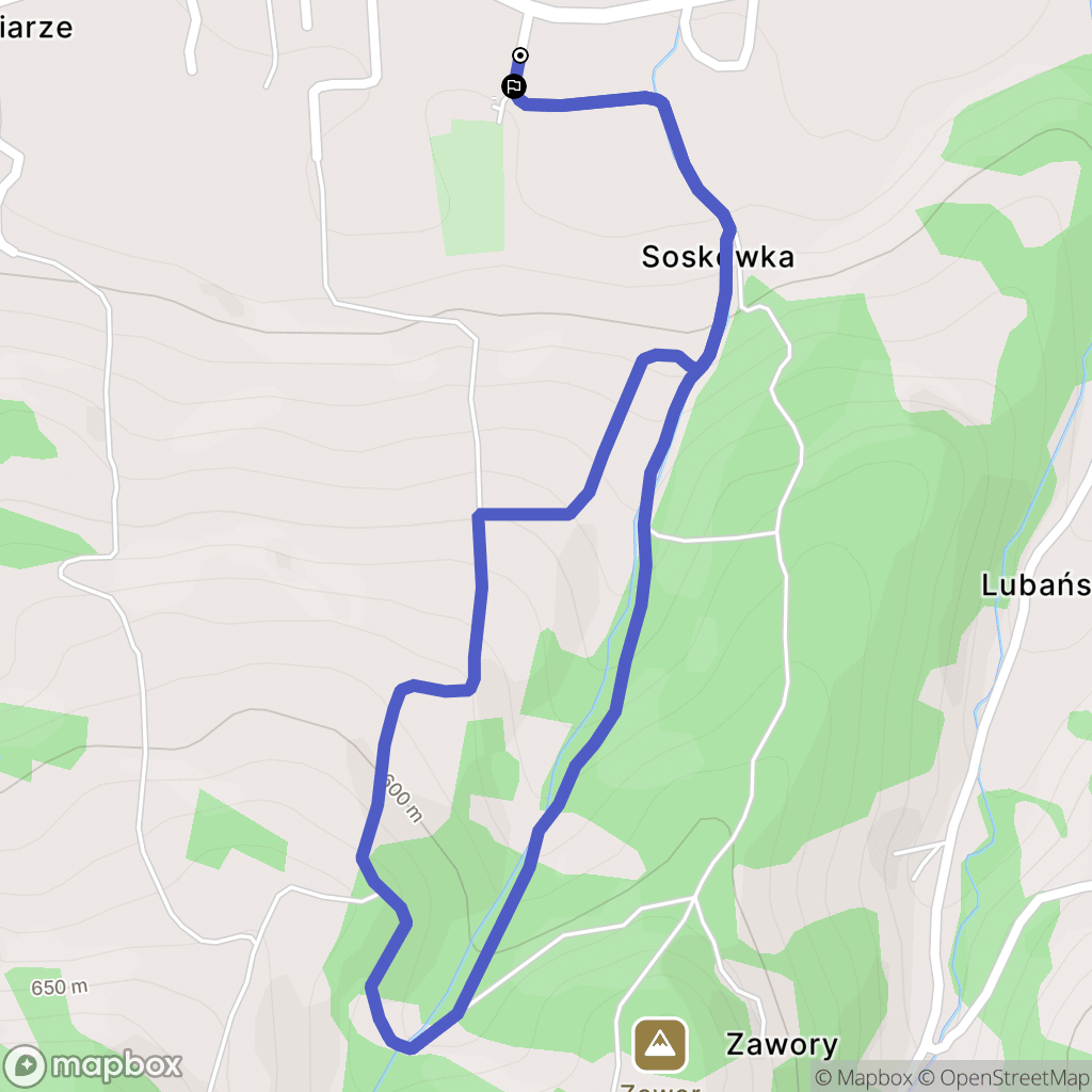 Ochotnica Dolna: mapa trasy - Poland