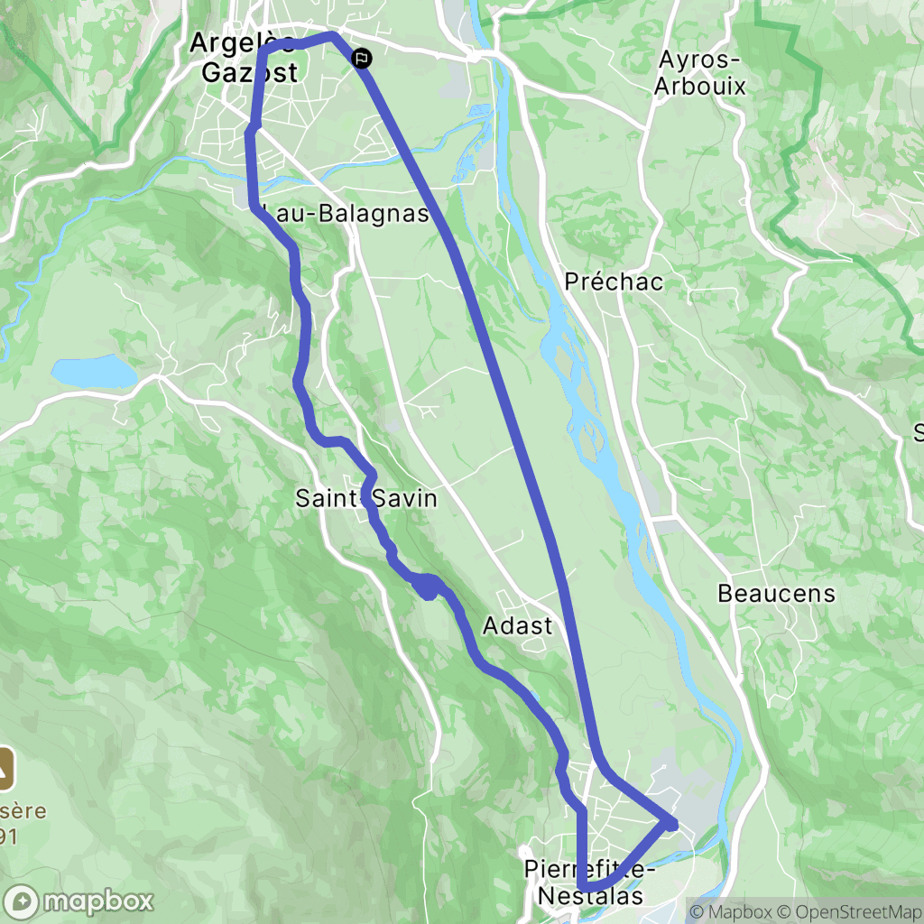 Argelès-Gazost : carte du parcours de randonnée - France