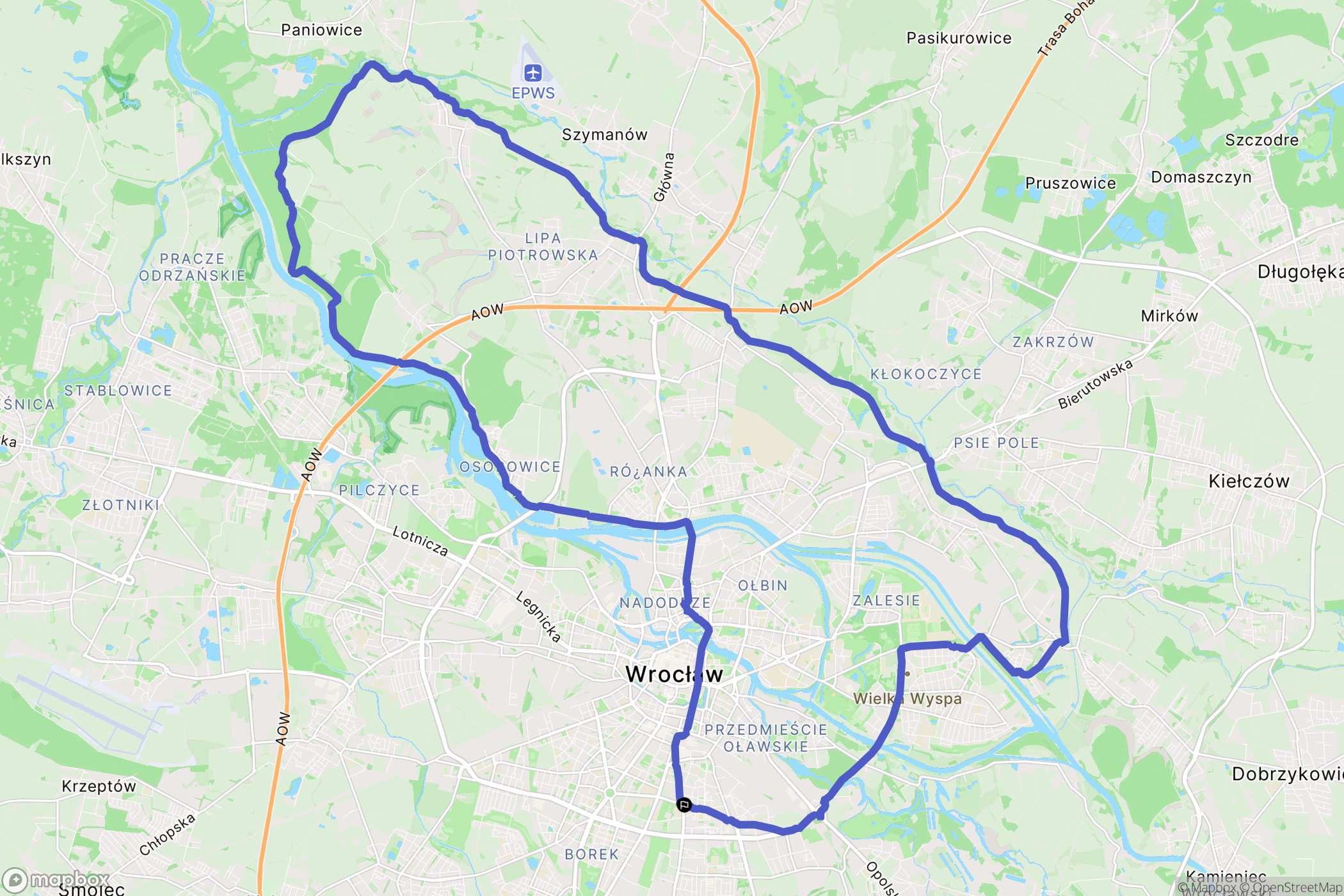 Wrocław: mapa trasy - Poland
