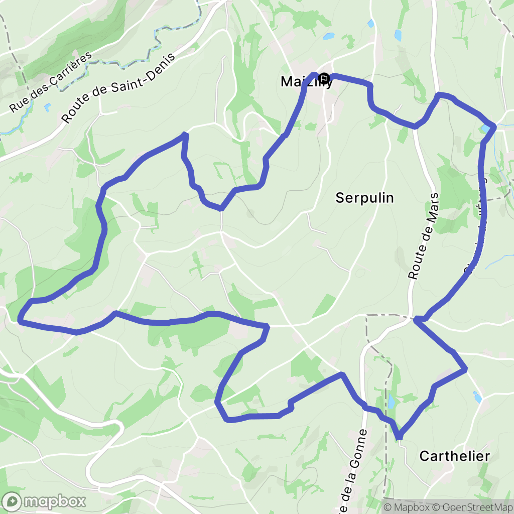 Maizilly : carte du parcours de randonnée - France