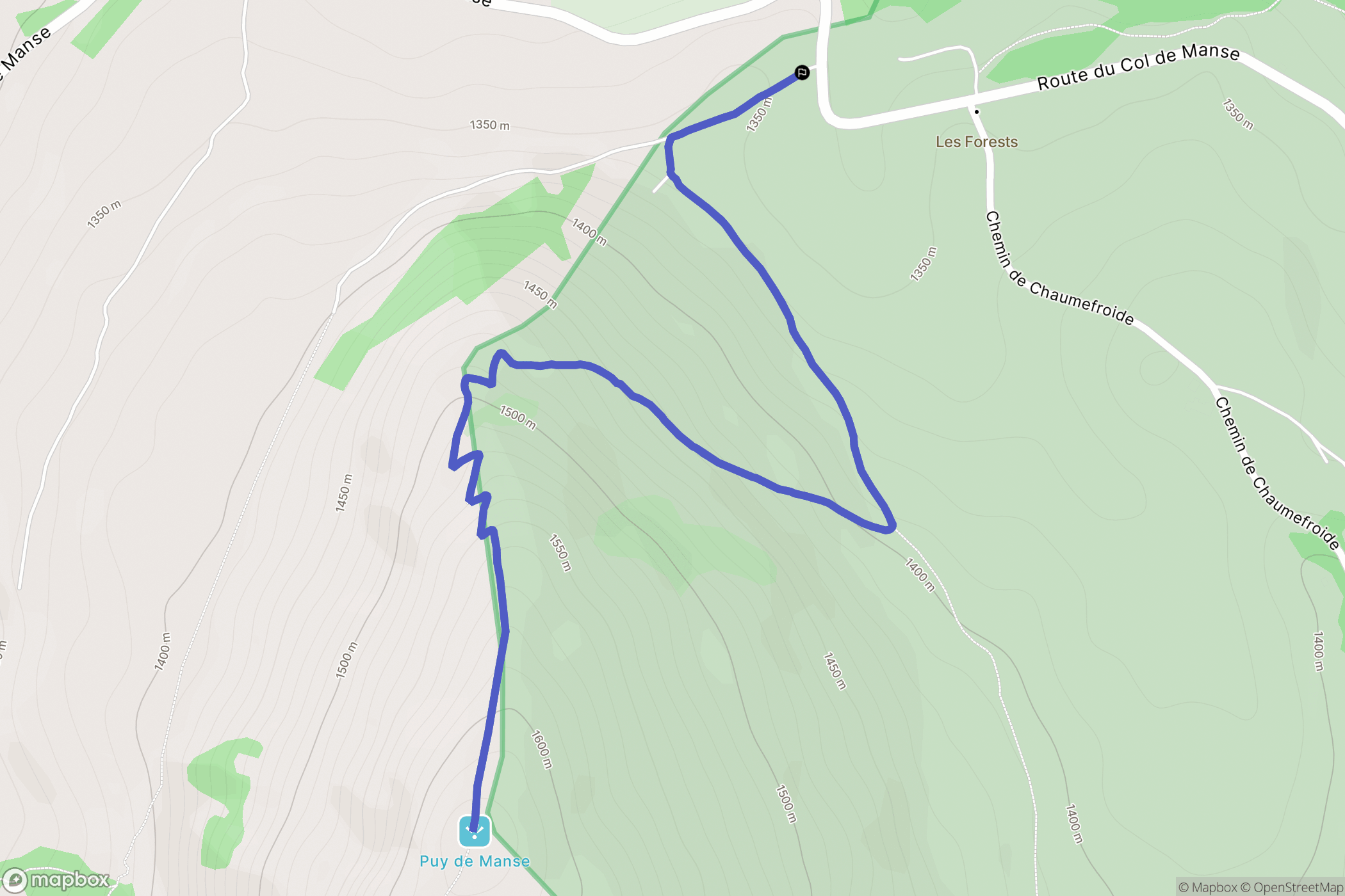 Ancelle : carte du parcours de randonnée - France