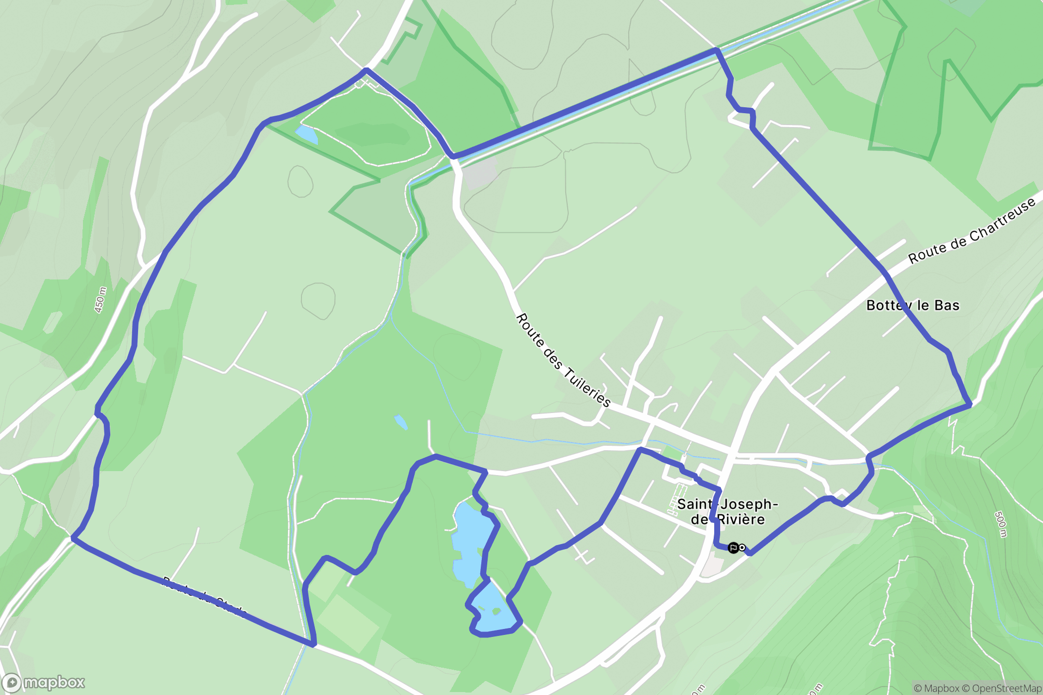 Saint-Joseph-de-Rivière : carte du parcours de randonnée - France