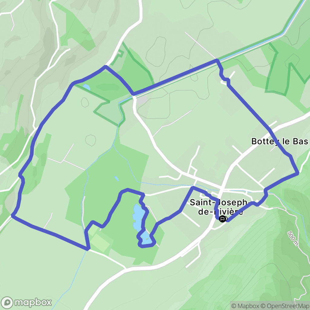 Saint-Joseph-de-Rivière : carte du parcours de randonnée - France