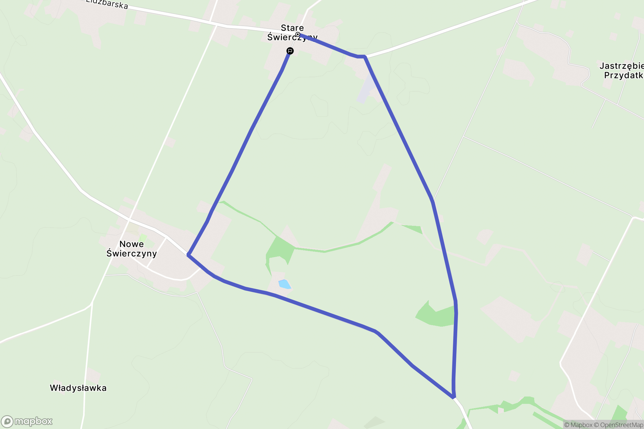 Stare Świerczyny: mapa trasy - Poland