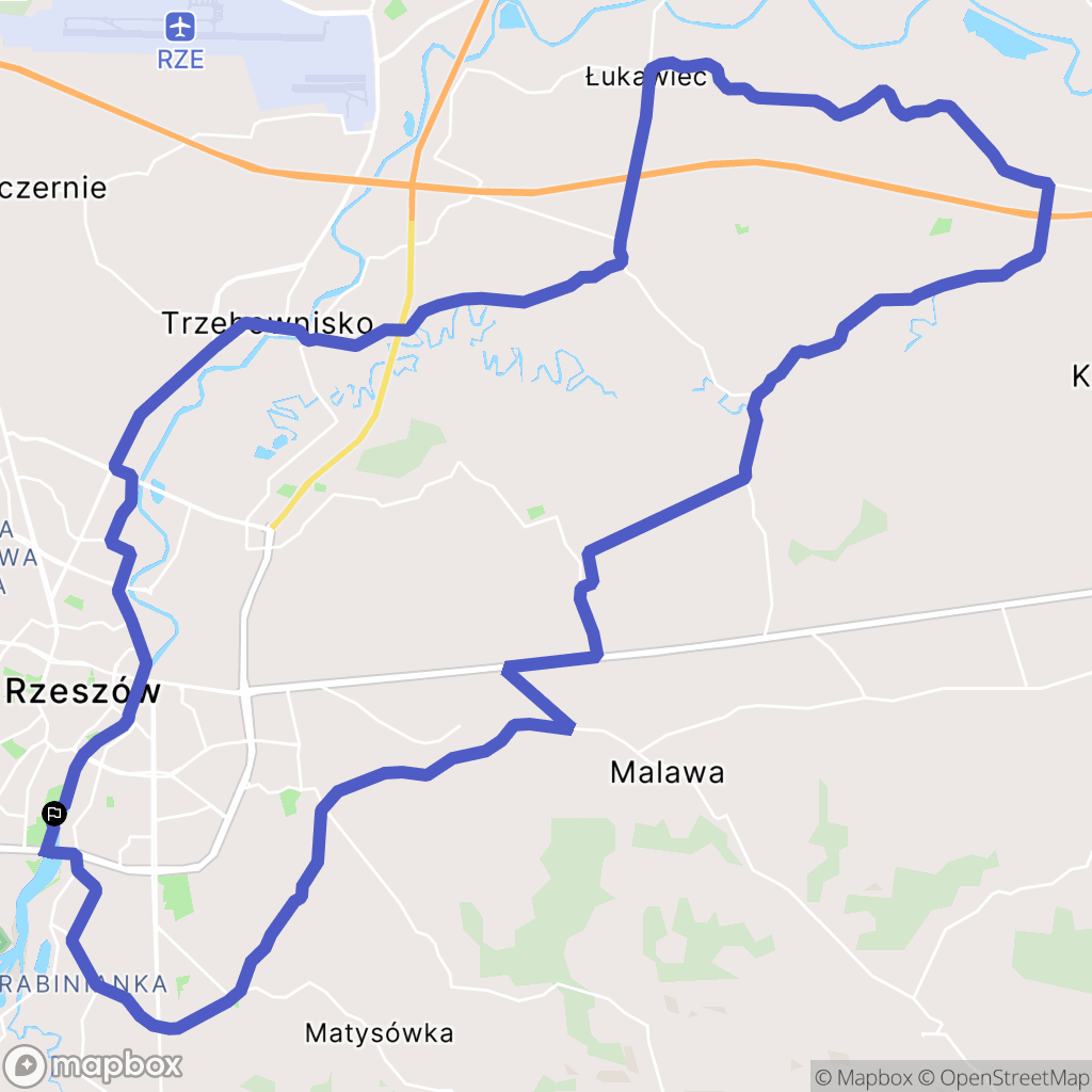 Rzeszów: mapa trasy - Poland