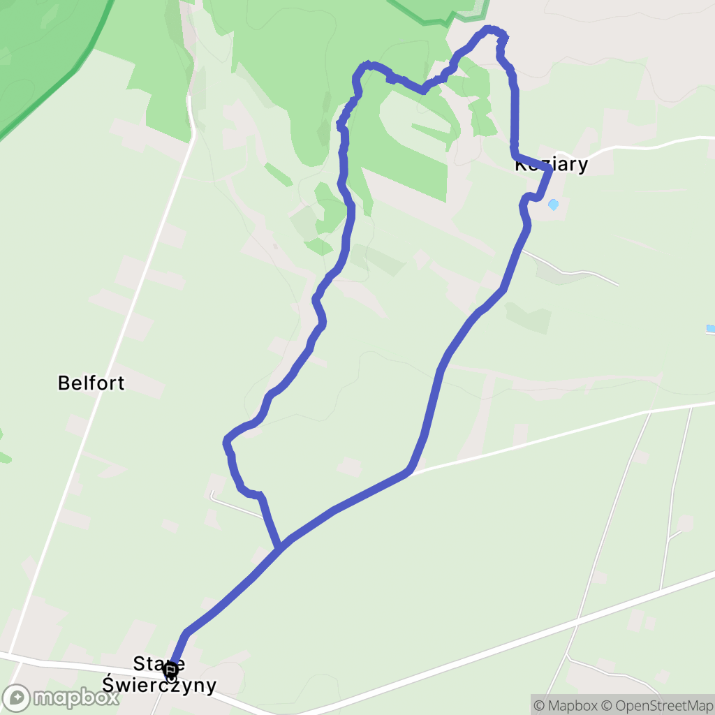 Stare Świerczyny: mapa trasy - Poland