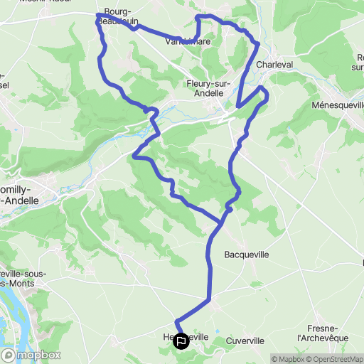 Heuqueville : carte du parcours de randonnée - France