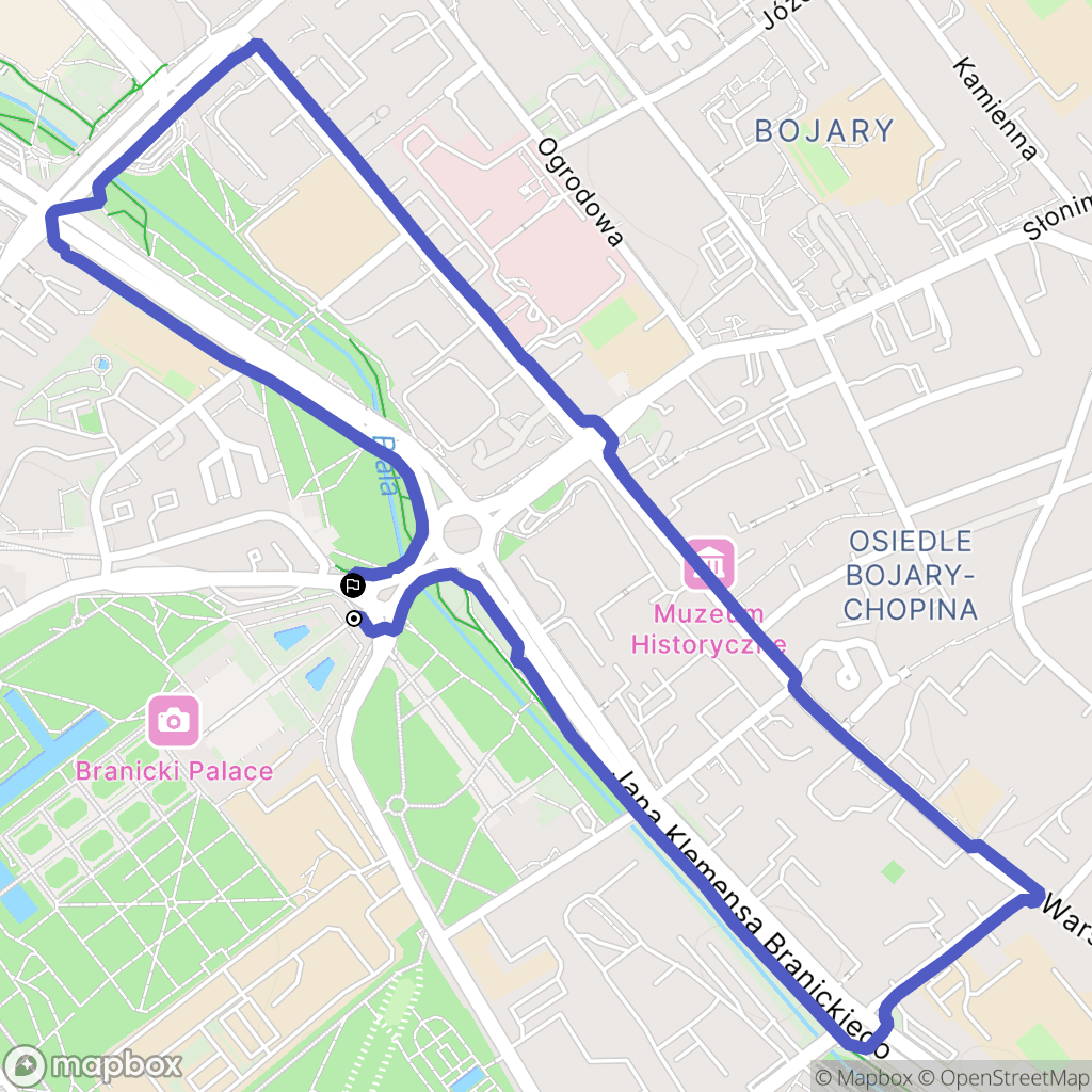 Białystok: mapa trasy - Poland