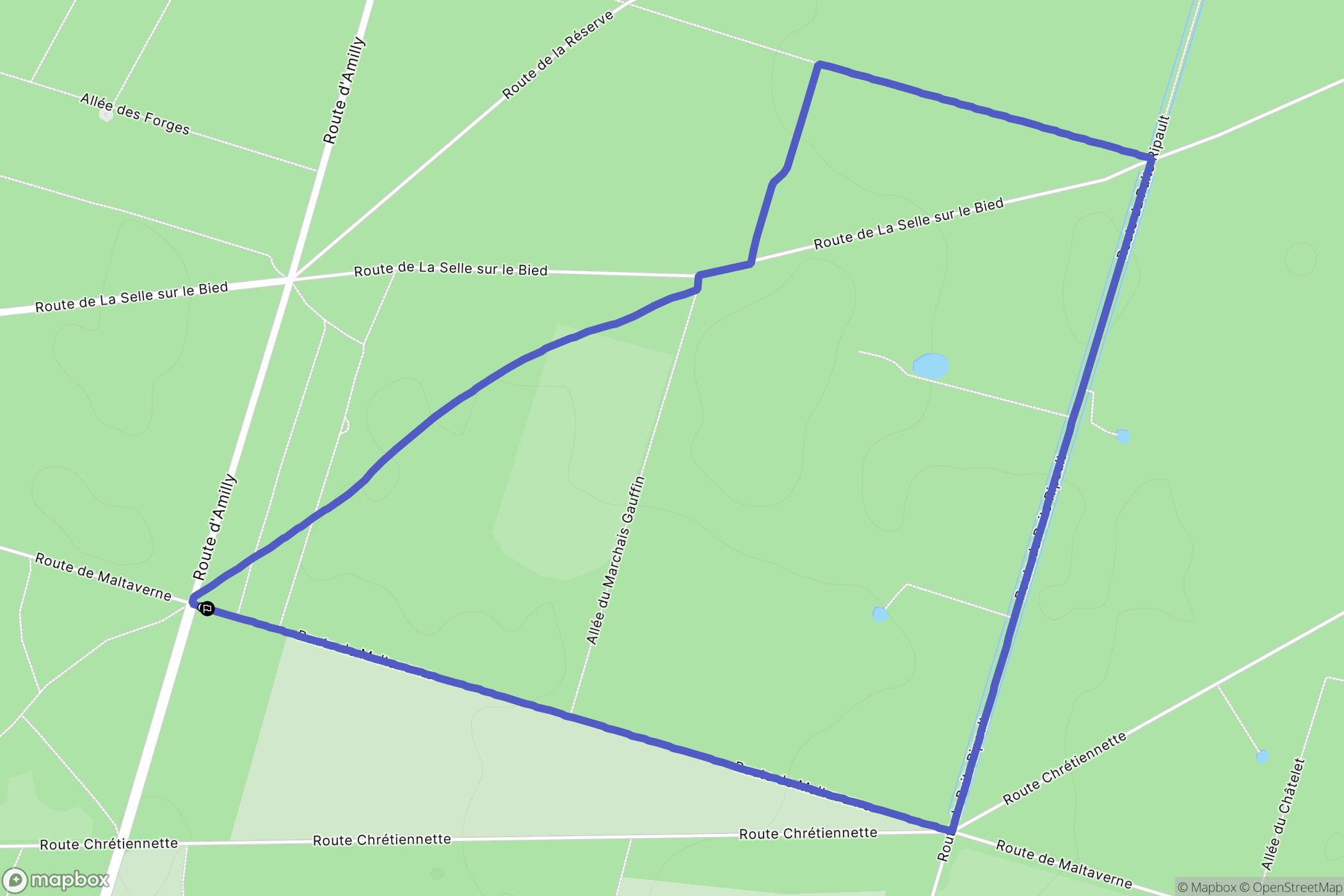 Amilly : carte du parcours de randonnée - France