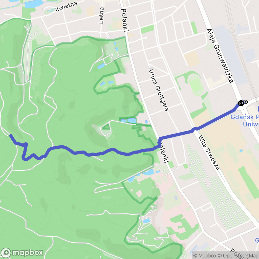 Gdańsk: mapa trasy - Poland