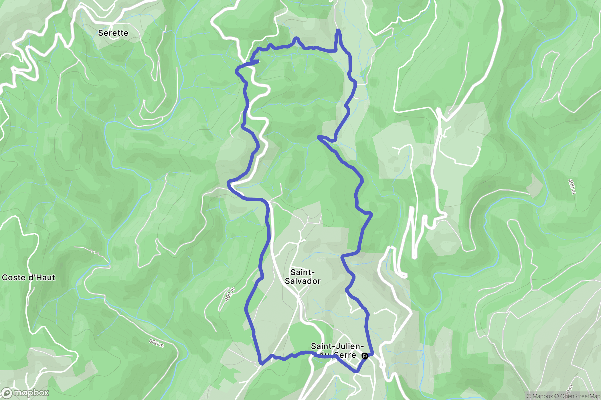 Saint-Julien-du-Serre : carte du parcours de randonnée - France