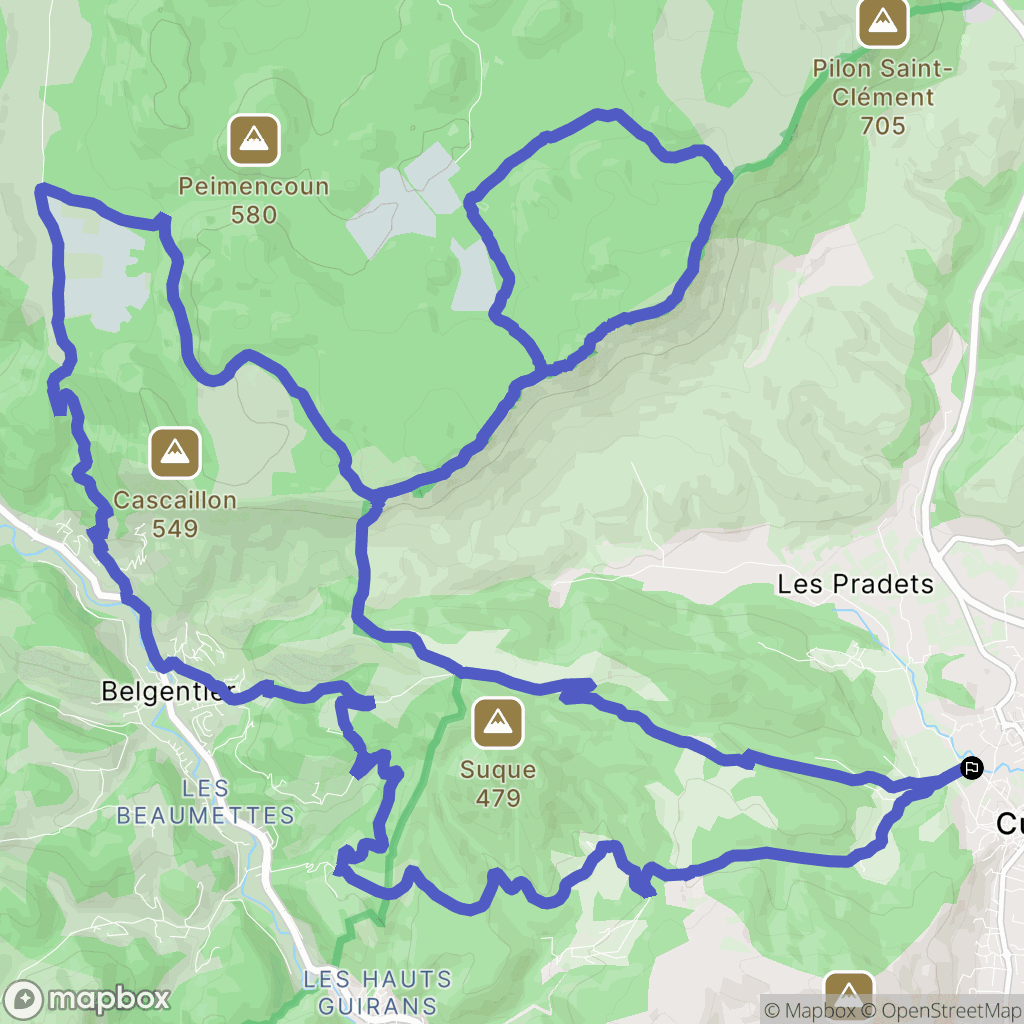 Cuers : carte du parcours de randonnée - France