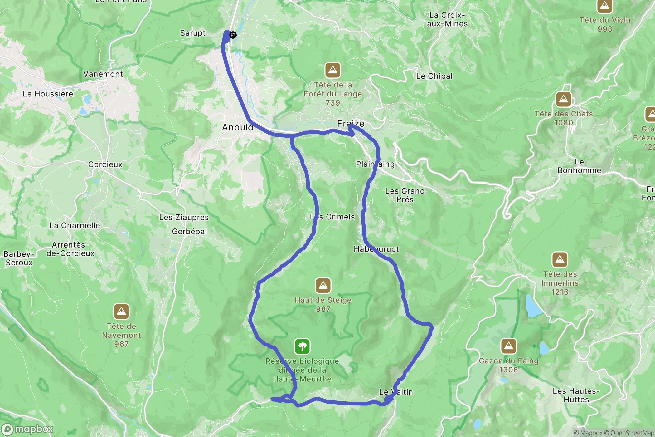 Saint-Léonard : carte du parcours de randonnée - France