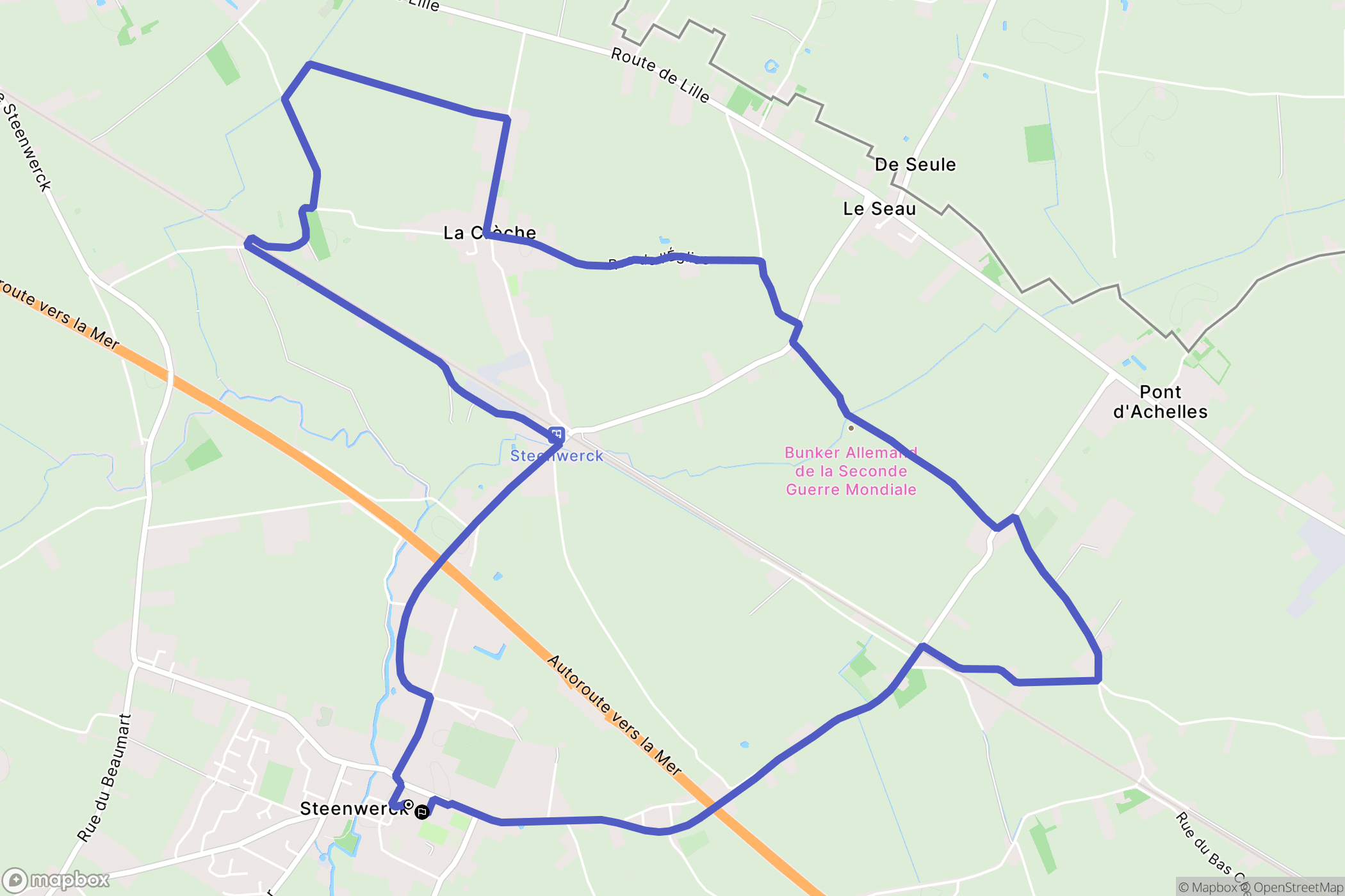 Steenwerck : carte du parcours de randonnée - France