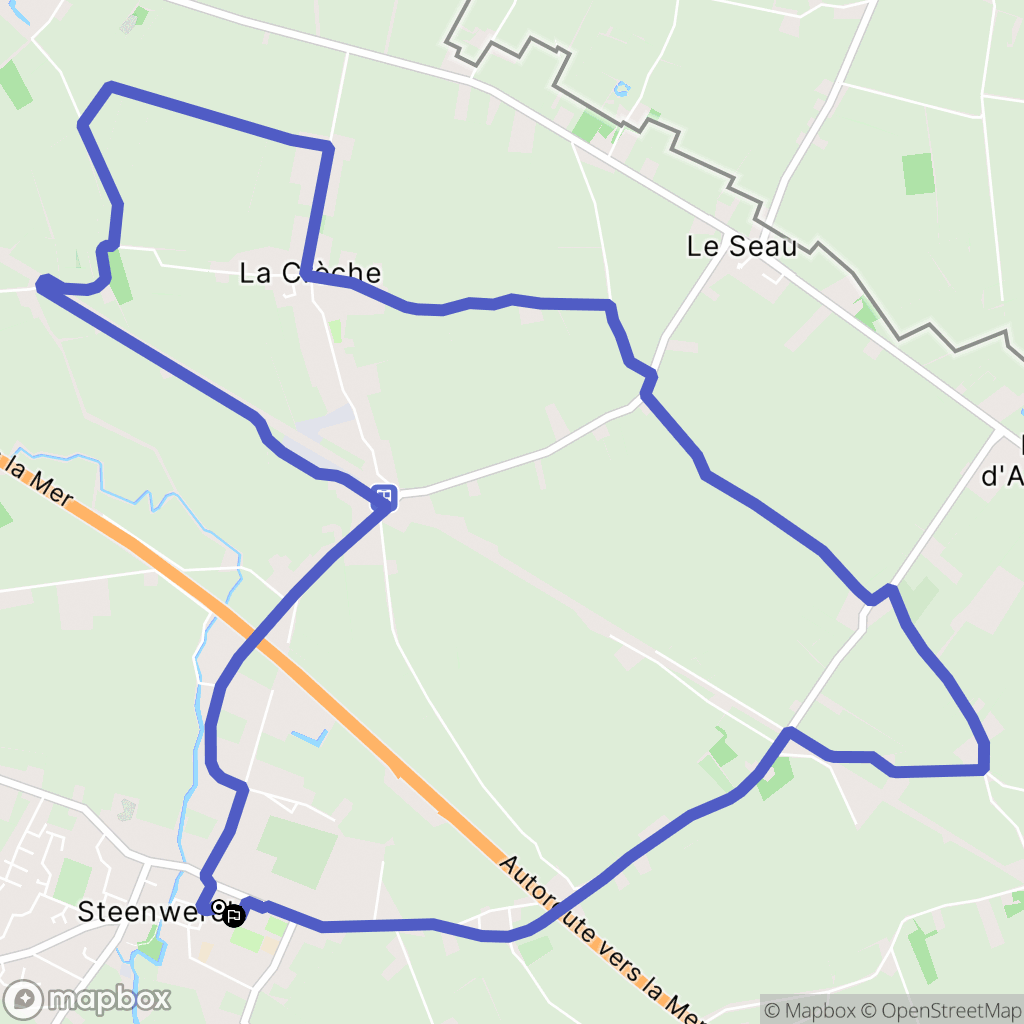 Steenwerck : carte du parcours de randonnée - France