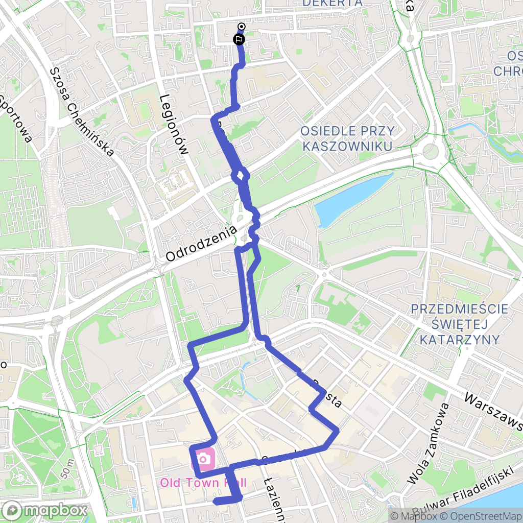 Toruń: mapa trasy - Poland